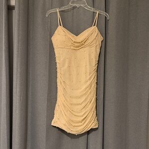 Elegant Beaded Spaghetti Strap Dress